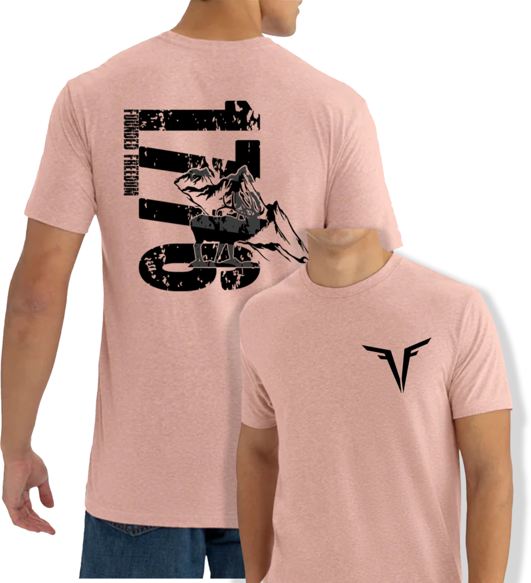 1776 Mountain Elk Tee / Founded Freedom Patriotic Tee