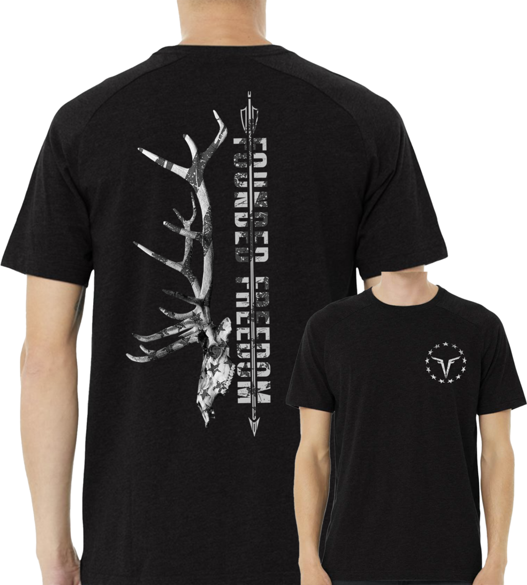 American Flag Dead Head Tee / Patriotic Apparel for Hunters