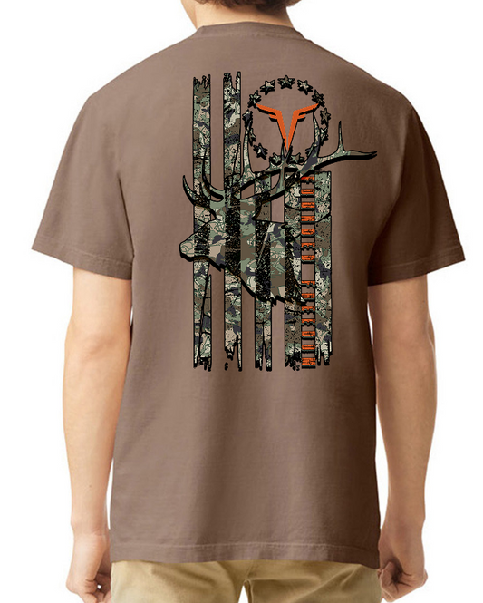 (PRE-ORDER) Camo Bull Elk Tee Shirt