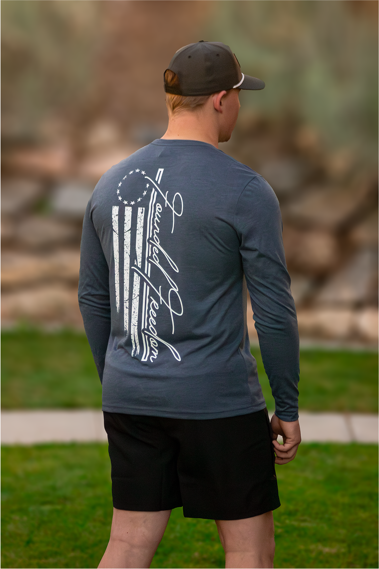 13 Stars American Flag Patriotic long sleeve / Founded Freedom