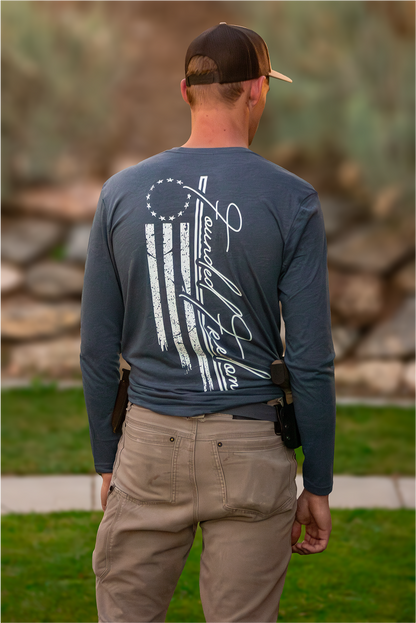 13 Stars American Flag Patriotic long sleeve / Founded Freedom