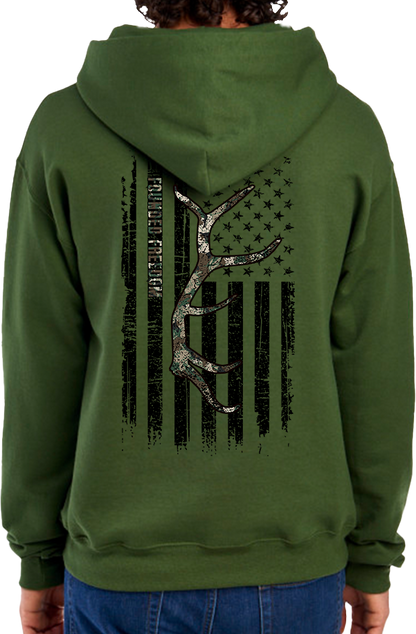 Camo Antler Flag Hoodie