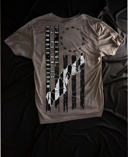 13 colonies Patriotic Tee / Founded Freedom / athletic fit