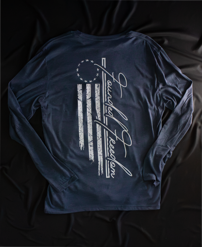 13 Stars American Flag Patriotic long sleeve / Founded Freedom